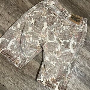 Vintage Bongo paisley print denim shorts unisex